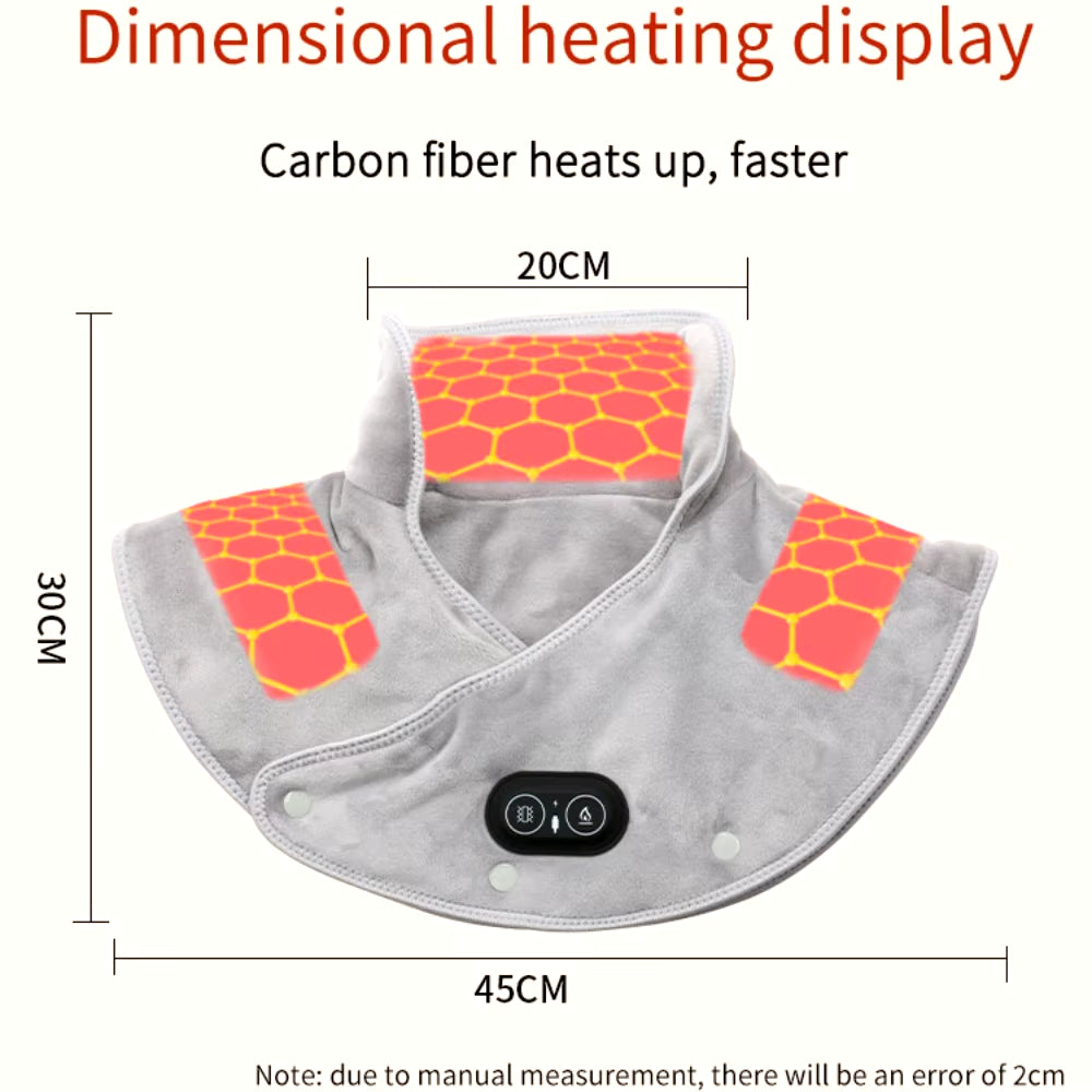 Electric Heating Shoulder Neck Pad Massager USB Cervical Brace Wrap Thermal Compress Relieve Pain Fatigue Warm Back Brace Tool