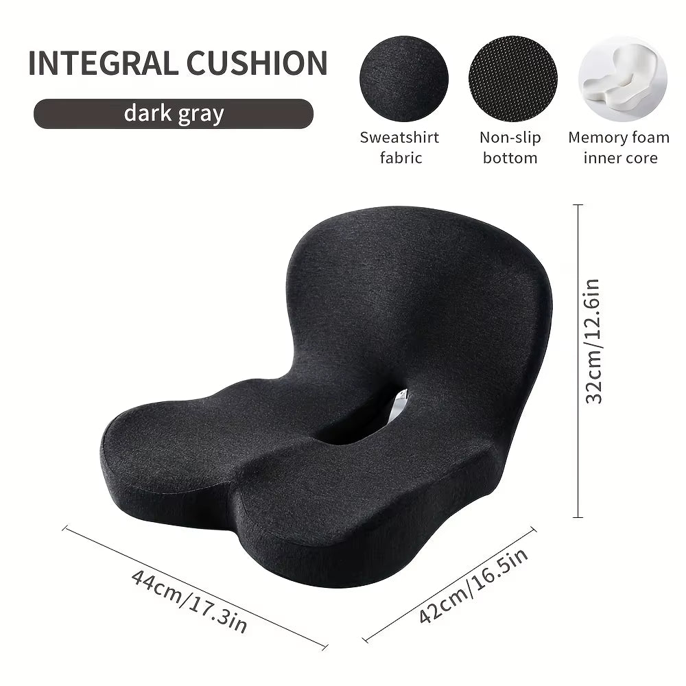 Ergonomic Seat Cushion with Backrest,Soft, Supportive, and Washable Office Chair Pad for Hip and Waist Comfort, Ideal for Long S